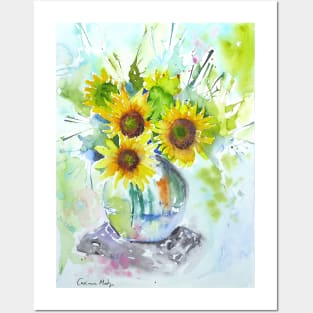 Sunflowers in a Vase Posters and Art